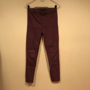Maroon Moto Jeggings
